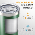 20oz Tumbler Bulk with Lid Stainless Steel Tumblers, 6 Pack