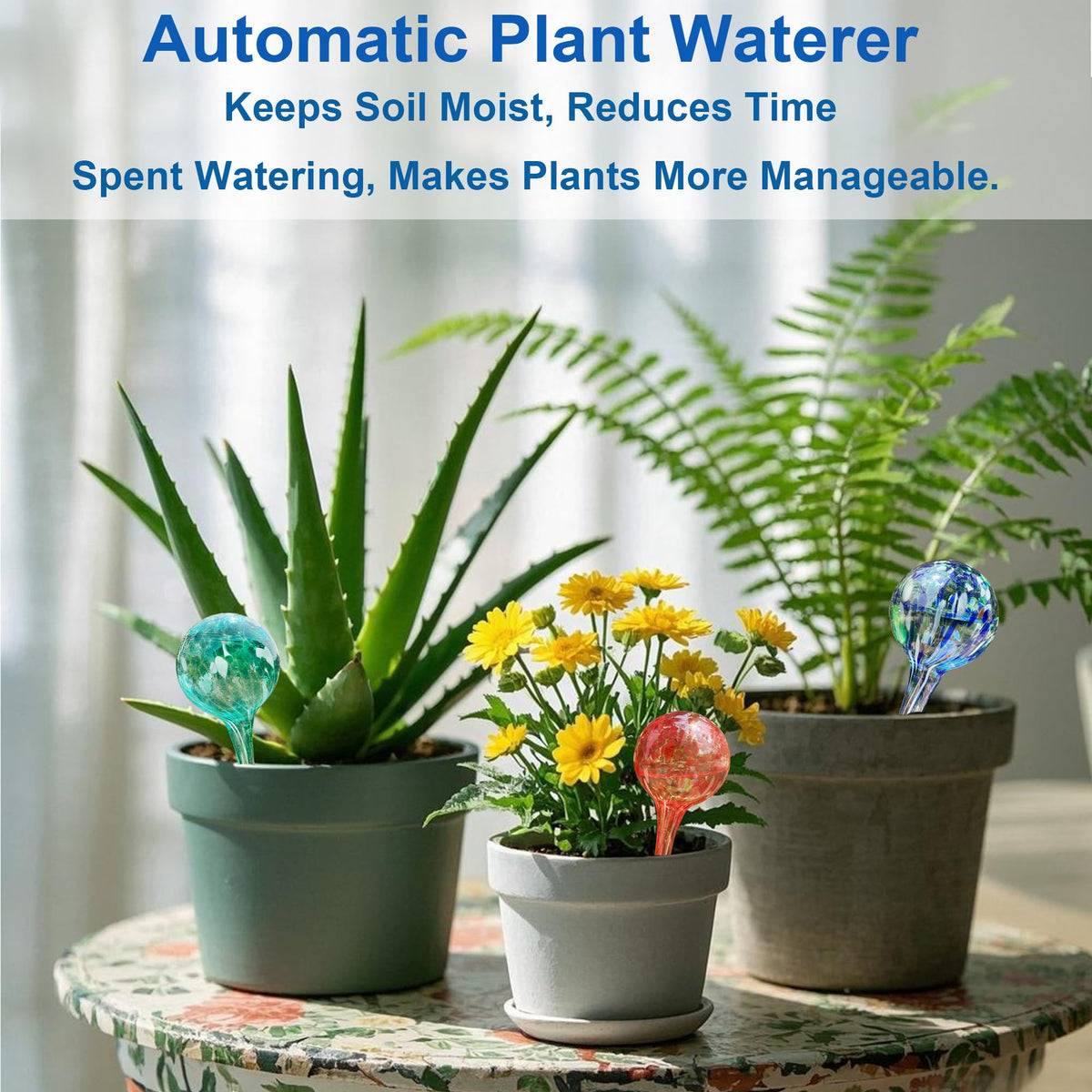 Self Watering Globes for Plant, 10pcs Auto Watering Bulb for Indoor Outdoor A. Blue-6L4S