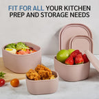 ISSEVE 12Pcs/Set Nesting Silicone Food Storage Containers with Lids Blue