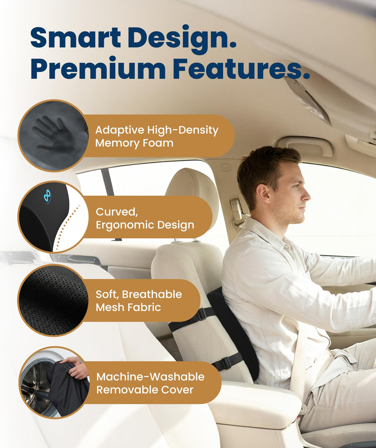Everlasting Comfort The Original Lumbar Support Pillow for Office Chair -...