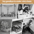 Under Sink Organizer for Kitchen and Bathroom Cabinets Pull Out Storage White 2 Pack 2Tier