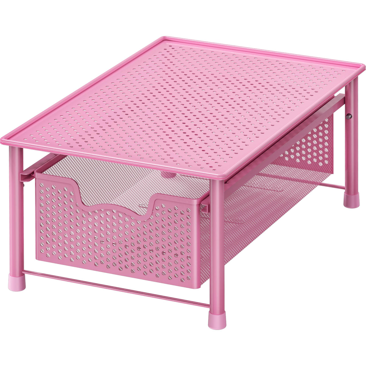 Simple Houseware Stackable 2 Tier Sliding Basket Organizer Drawer, White