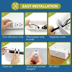 Power Strip Cover Box and Cable Management Organizer for Child Safety
