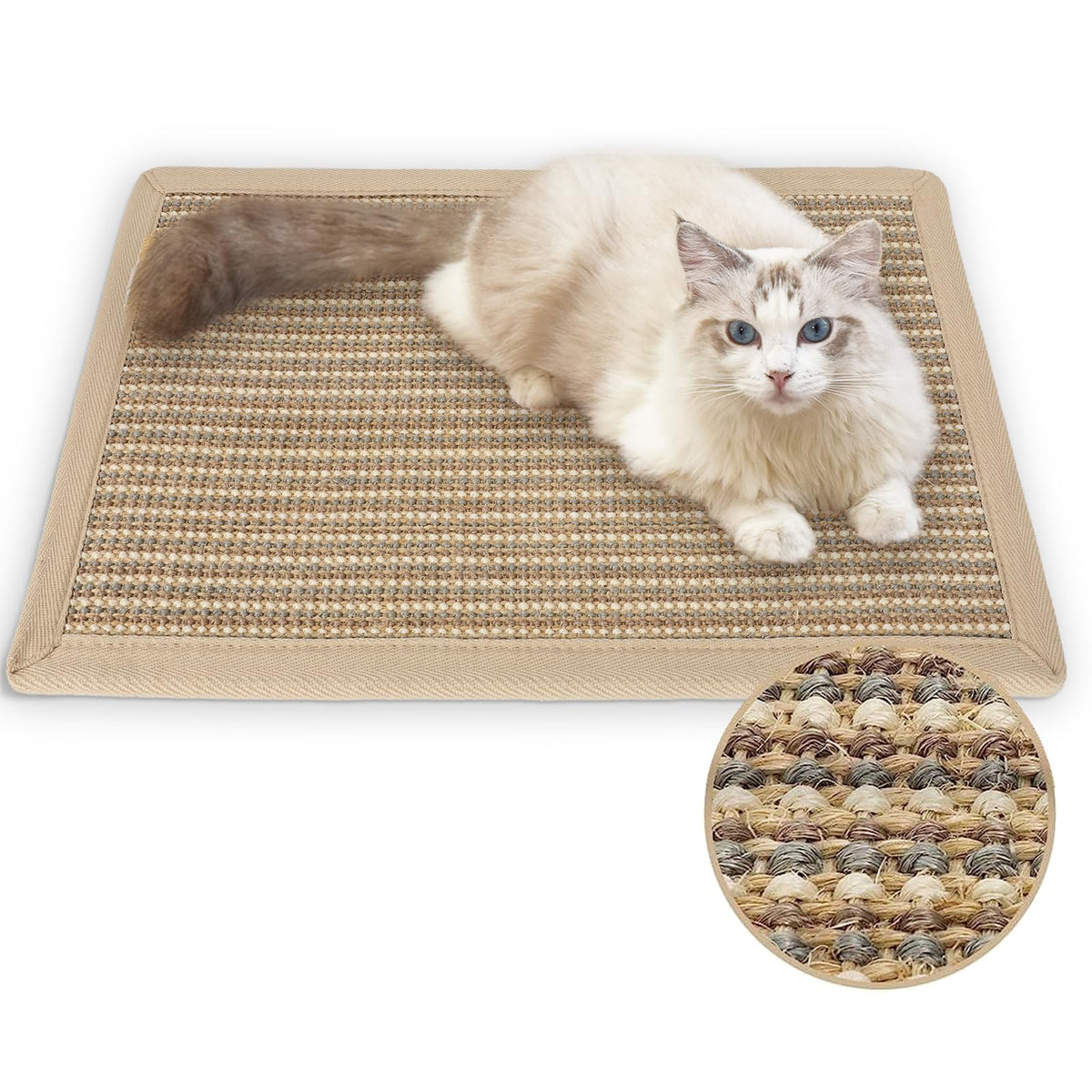 FUKUMARU 2 Packs Cat Scratching Mat, 23.6 x 15.7 Inch Scratcher Pad