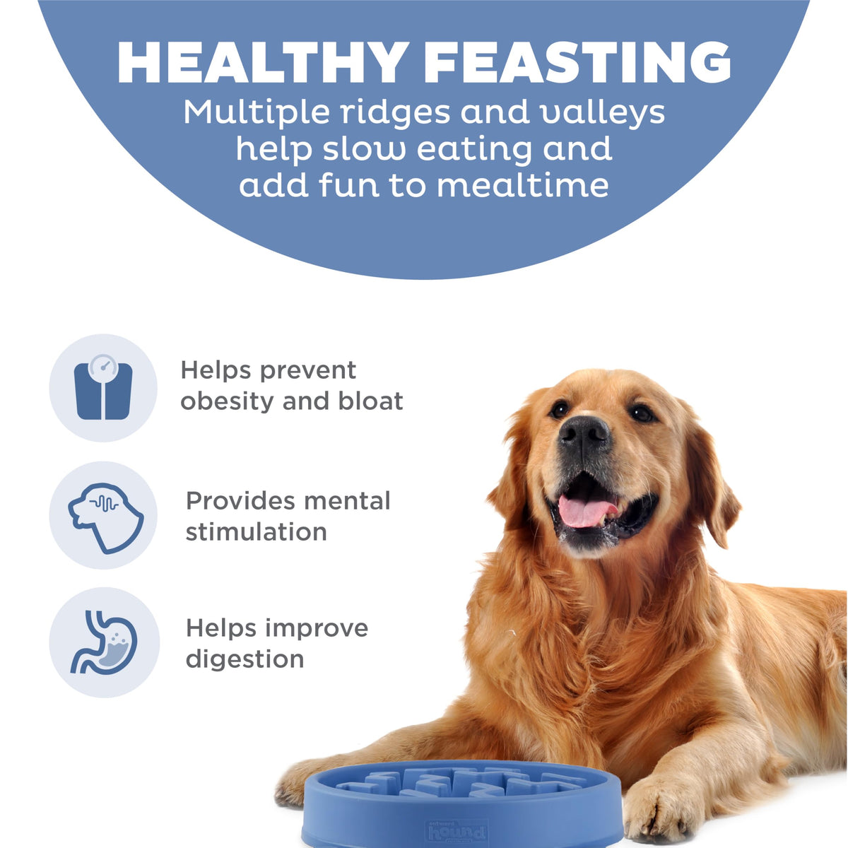 Outward Hound Fun Feeder Slo Bowl – Large 4‑Cup Capacity, Slow Feeding,...