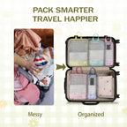 7 Pcs Compression Packing Cubes Travel for Suitcases, Luggage Organizer Washable Storage Bags Set for Backpack Travel- Packaging Cubes for Carry-Ons and Storage yellow orange