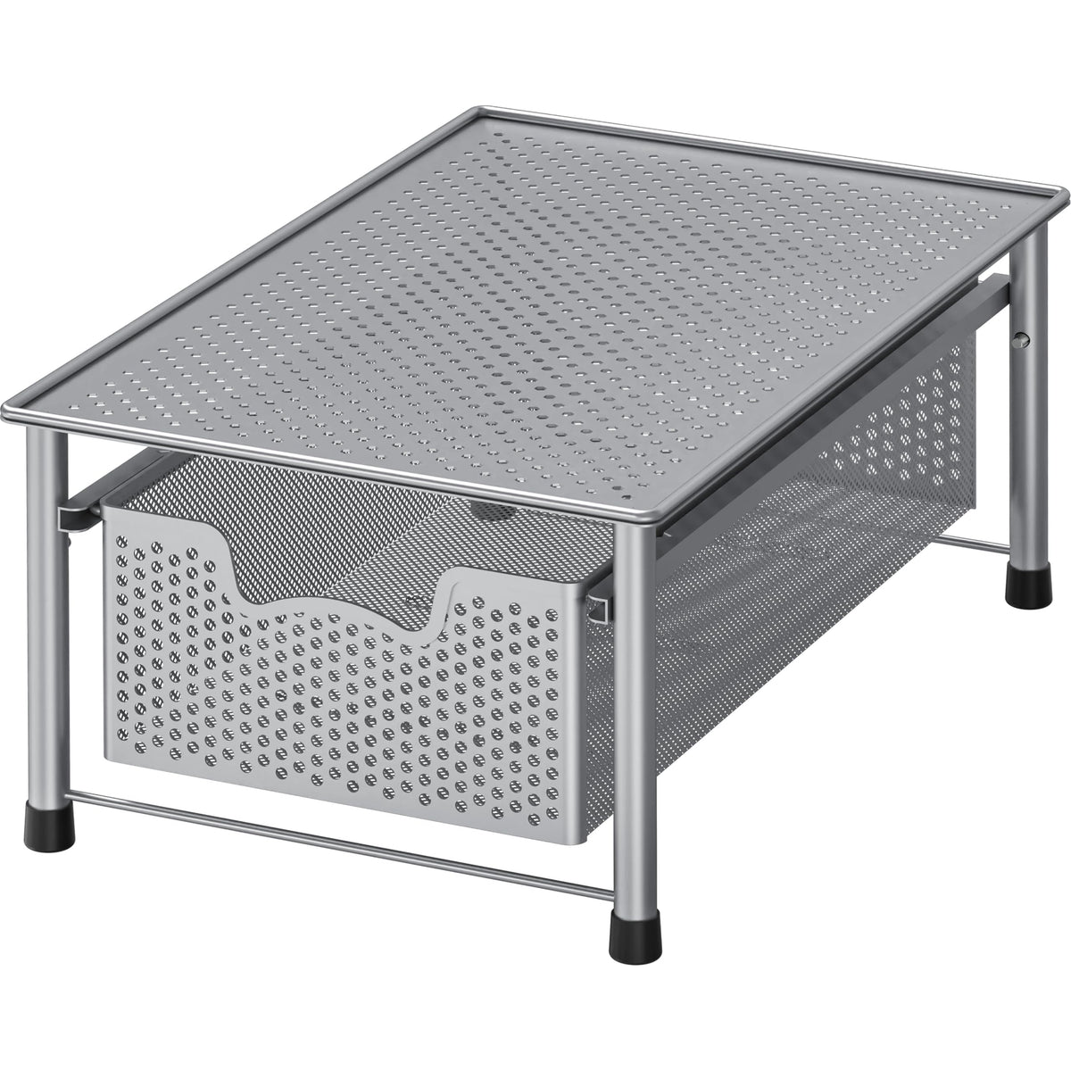 Simple Houseware Stackable 2 Tier Sliding Basket Organizer Drawer, White