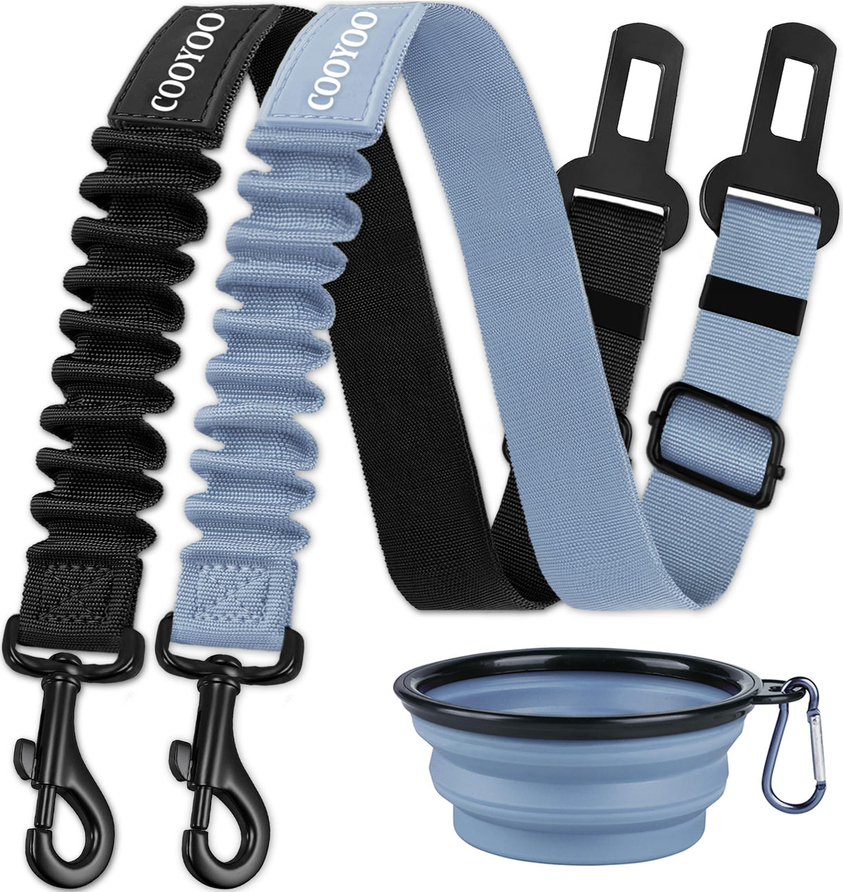 COOYOO Dog Seat Belt,3 Piece Set Retractable Car Harness Adjustable for...