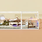 Wooden Hamster Hideout House, Small‑Pet Habitat Tunnel, Living Room