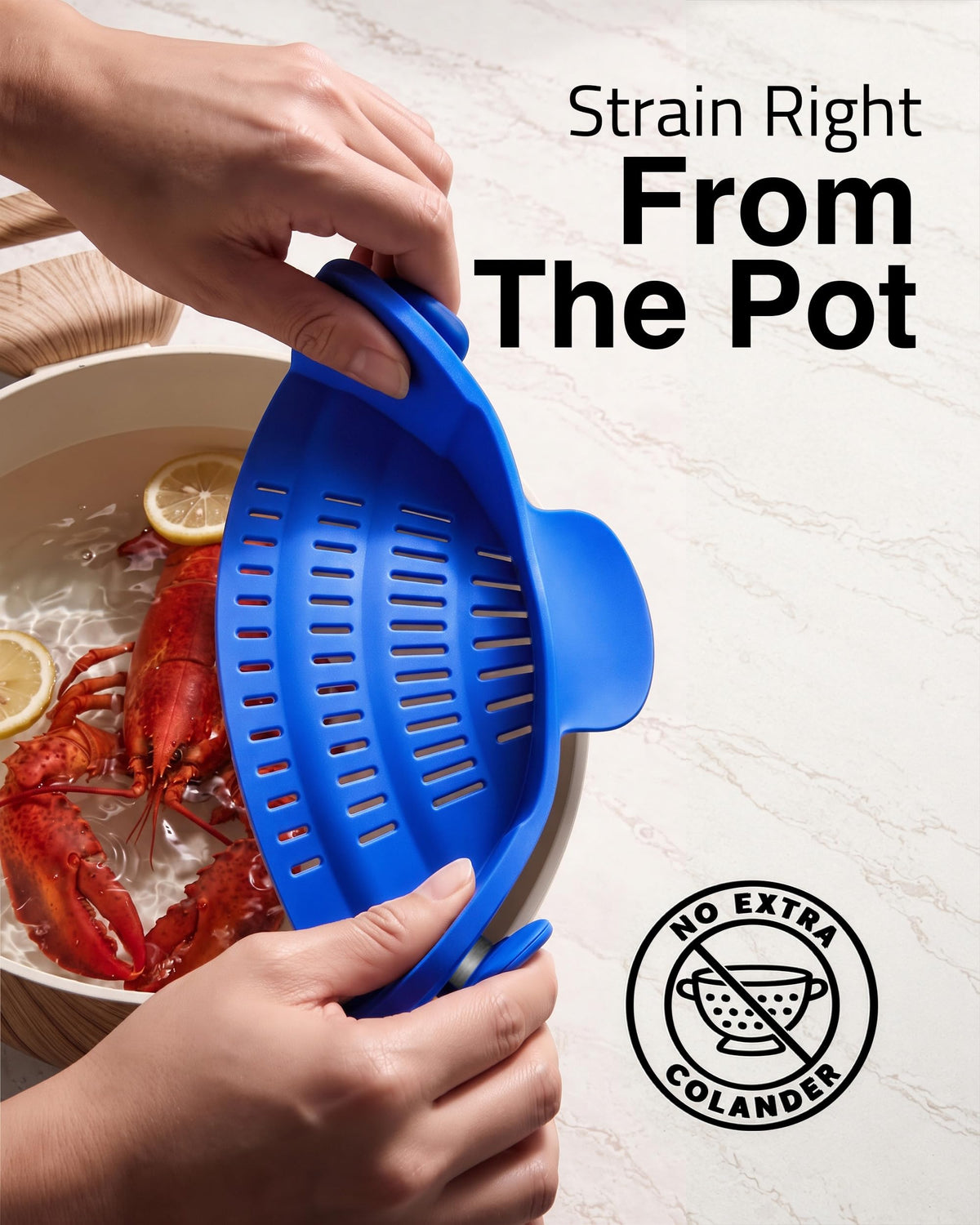 Kitchen Gizmo Snap N' Strain - Silicone Clip-On Strainer for Pots, Pans, and...