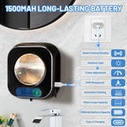 Automatic Soap Dispenser, 320ML Touchless Smart Hand Soap Dispenser, 5 Adjustable Soap Levels, Rechargeable Wall Mounted Electric Foam Soap Dispenser for Bathroom Kitchen Office (Black) Black
