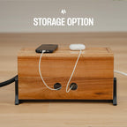Large Wooden Cable Management Box and Cord Organizer
