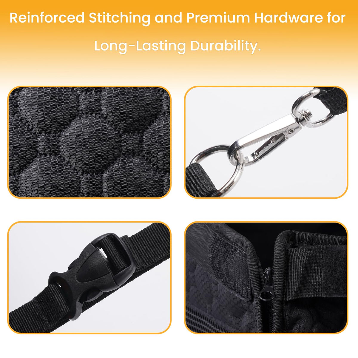 Large Dog Car Seat Half Back Seat Extender with Hard Bottom Black Large