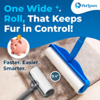 PetLovers Large Lint Roller with 3 Refills – 360 Total Sheets for Tackling Pet Hair, Extra Large Floor and Carpet Roller for Homes with Pets, Perfect for Floors, Furniture, and Loving Pet Owners 4 Pack Floor Roller