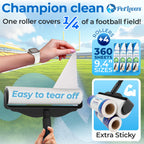 PetLovers Large Lint Roller with 3 Refills – 360 Total Sheets for Tackling Pet Hair, Extra Large Floor and Carpet Roller for Homes with Pets, Perfect for Floors, Furniture, and Loving Pet Owners 4 Pack Floor Roller