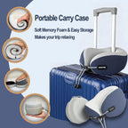 Travel Neck Pillow, Memory Foam Airplane Pillow for Long Flights Blue