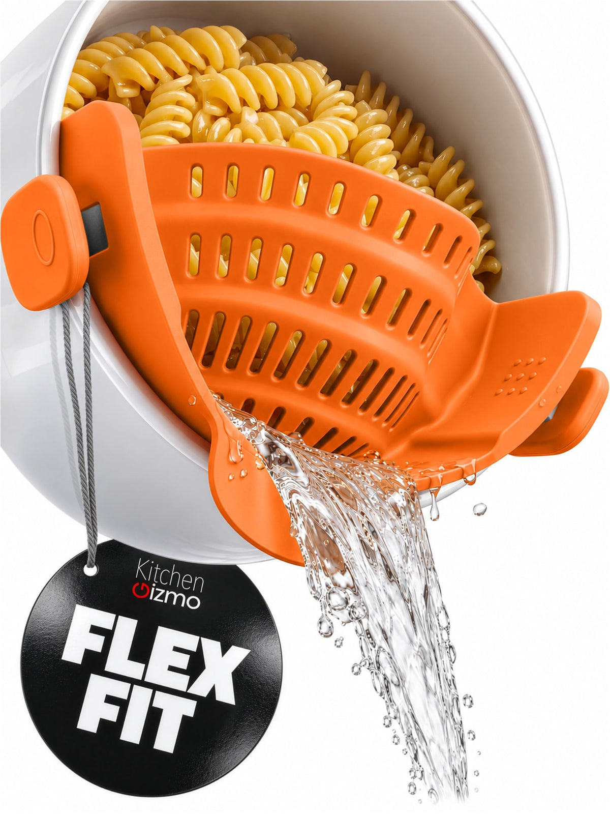 Kitchen Gizmo Snap N' Strain - Silicone Clip-On Strainer for Pots, Pans, and...