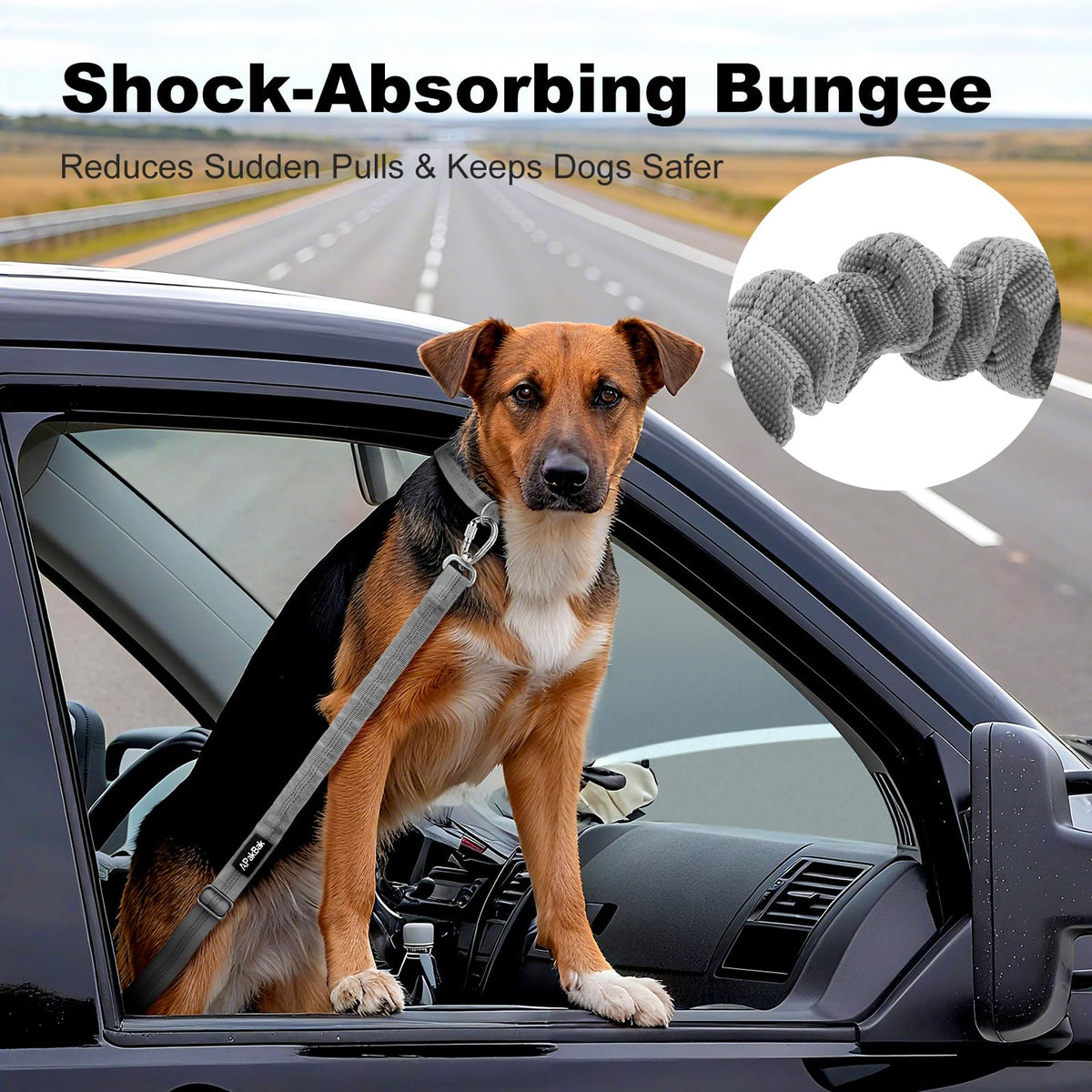 Dog Seat Belt for Car, Car Harness with Locking Aluminum Hook Purple