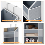 Over The Door Organizer - Over Door Storage Organizer with 5 Large Pockets & 10 Mesh Side Compartments - Heavy-Duty Hanging Storage for Bathroom, Bedroom & Closet - Baby Room Organize - Grey
