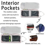 7 Pcs Compression Packing Cubes Travel for Suitcases, Luggage Organizer Washable Storage Bags Set for Backpack Travel- Packaging Cubes for Carry-Ons and Storage yellow orange