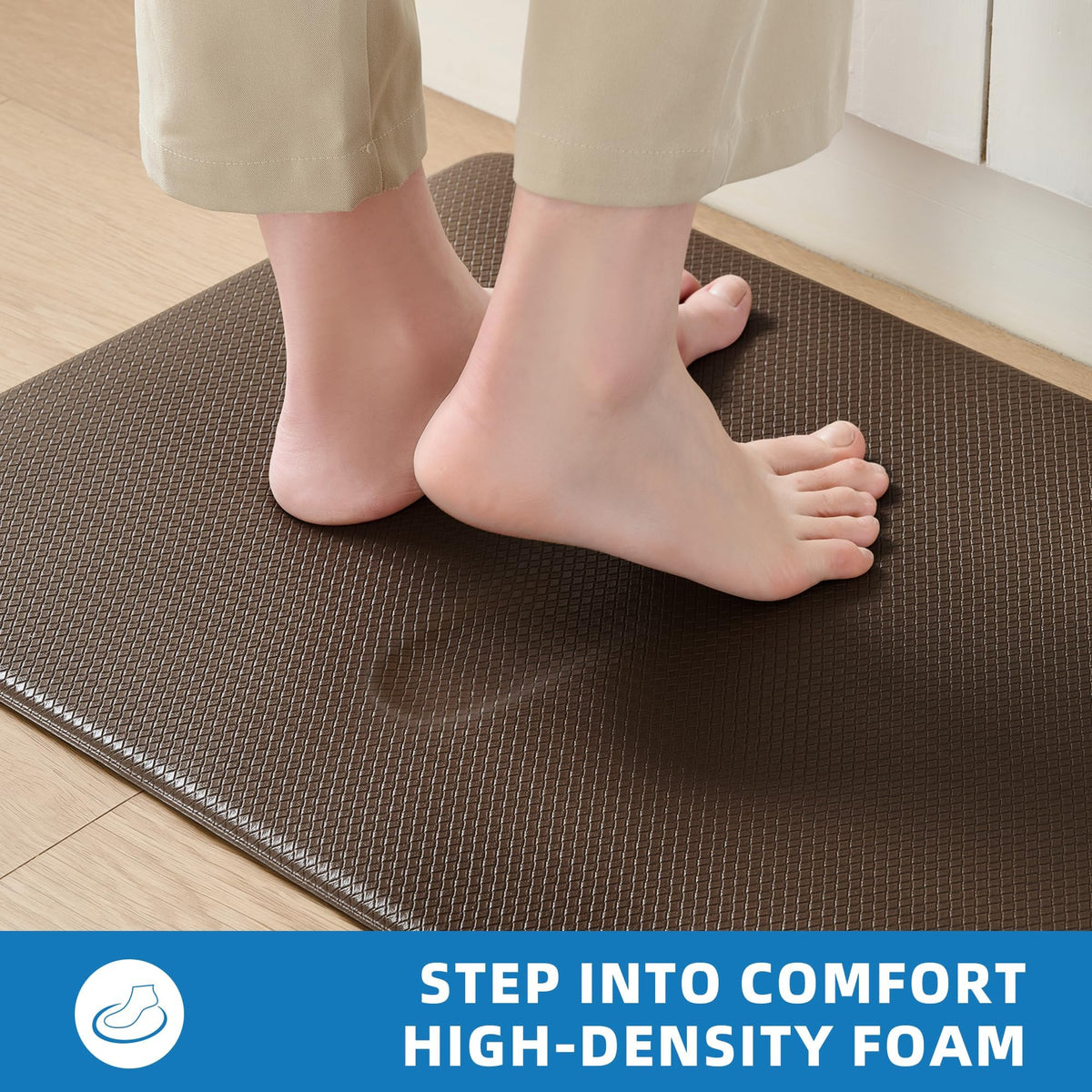 Kitchen Mats for Floor, [2PCS] Anti-Fatigue Kitchen Rugs, Black 2pc: 17" x 29" + 17" x 47"
