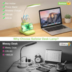 10W Wireless Charging LED Desk Lamp with Clock, Light Black