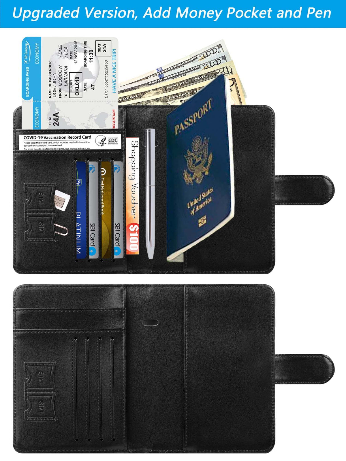 Passport Holder Cover Wallet RFID Blocking, Travel Essentials Pink Passport Covers