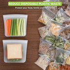 100% Silicone Mini Ziplock Reusable Pocket Snack Bags 4oz, BPA Free, 4 Pack Tranlucent | 4oz | 4 Pack