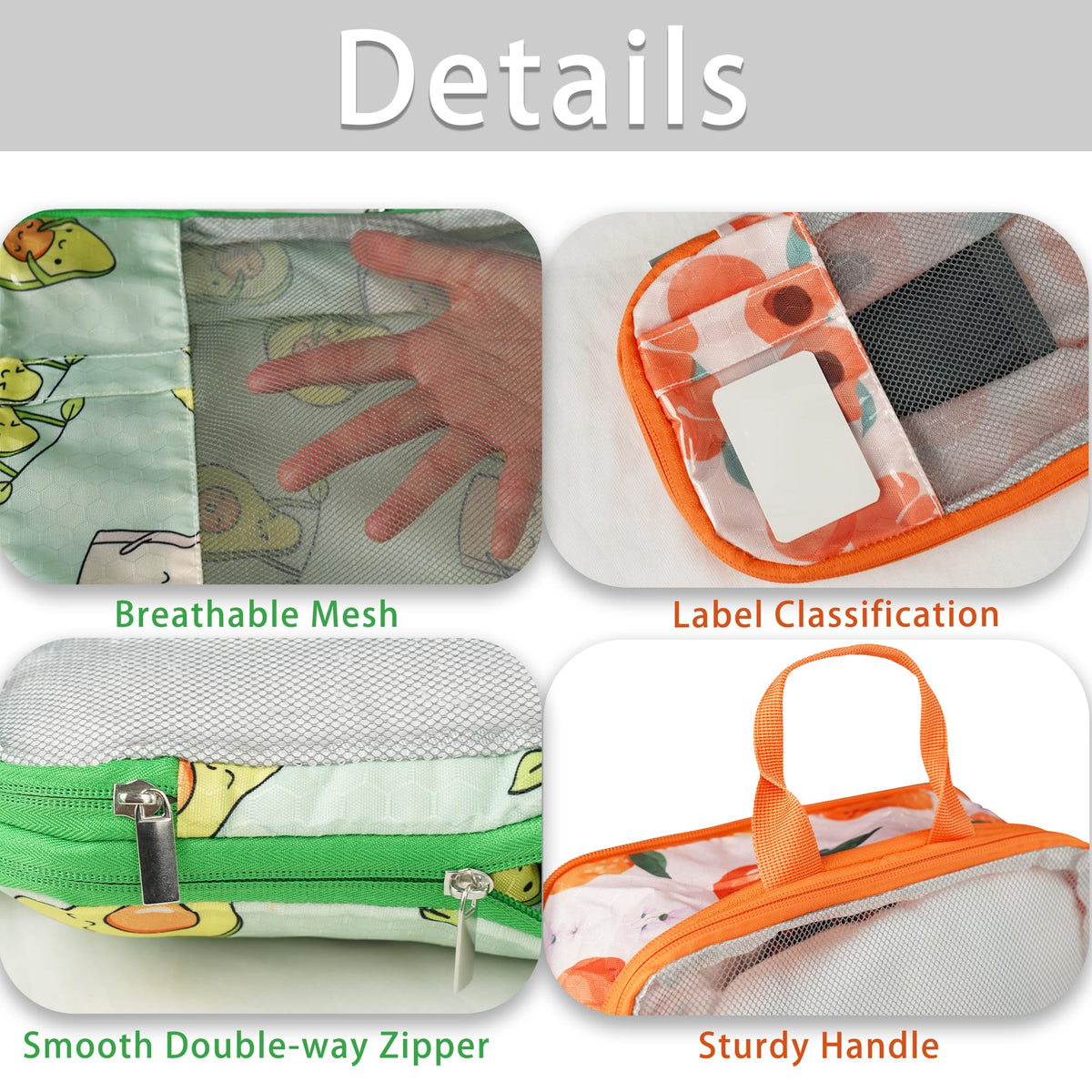 7 Pcs Compression Packing Cubes Travel for Suitcases, Luggage Organizer Washable Storage Bags Set for Backpack Travel- Packaging Cubes for Carry-Ons and Storage yellow orange