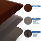 Kitchen Mat Cushioned Anti Fatigue Rug Standing and Comfort Floor Mats Chocolate 39"L x 17.3"W x 0.5"Th