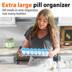 Large Weekly Pill Organizer and Medication Dispenser