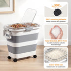 30 Lbs Rice Container, Collapsible Dog Food Storage Container 30 lbs