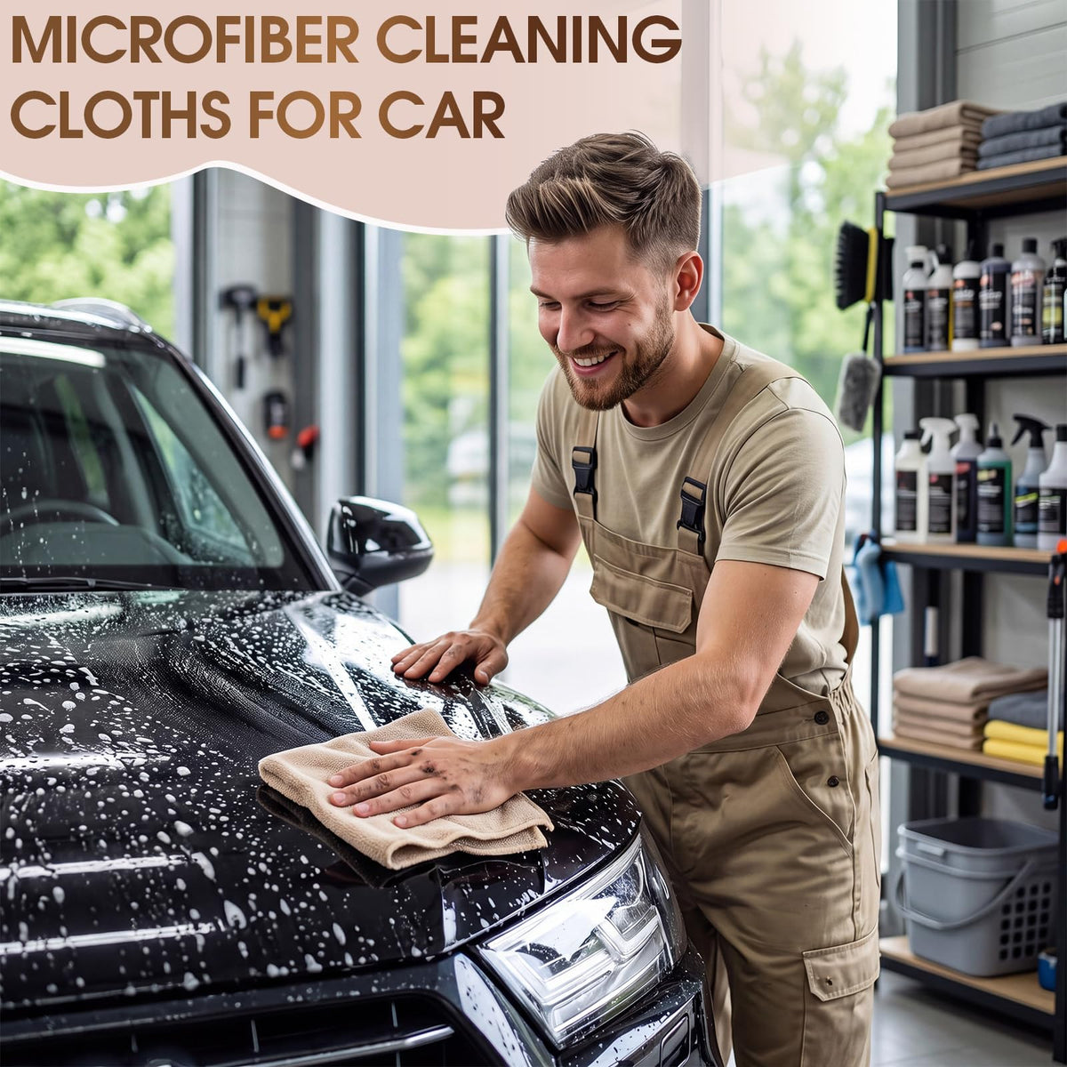 Nuenen Car Microfiber Clean Cloths, Purple, 16 x 16 Inch, 60 Pcs 16 x 16 inches