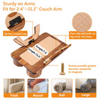 Acacia Couch Arm Table with Charcuterie Board,15.7" x 9.8"