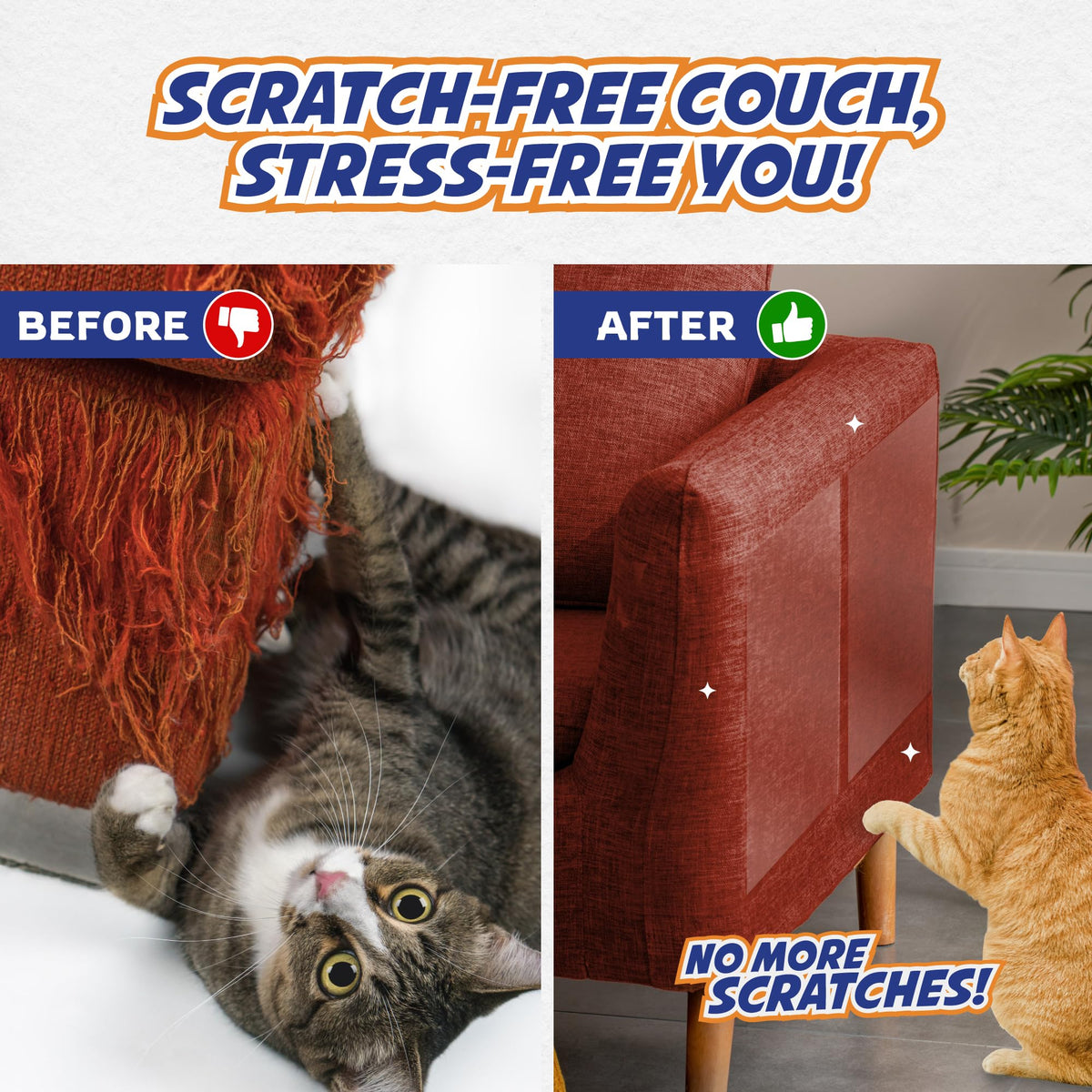 Panther Armor Cat Scratch Furniture Protector, 12 Double-Sided Tape Sheets