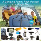 Felipe Varela Foldable Duffle Bag for Travel Weekend Overnight Gym Camping A Black 40L