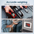 Battery-Free Luggage Scale – No Batteries Needed, Portable Digital Hanging Suitcase Weight Scale for Air Travel & Checked Bags, 110lb/50kg, LCD Display, Compact Travel Accessory Red-Large Handle