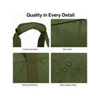 Foldable Travel Duffle Bag with Trolley Sleeve 40L Travel Bag Black