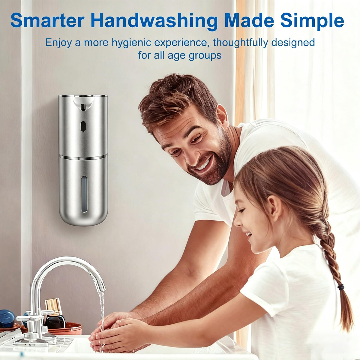 Automatic Soap Dispenser, Hand Soap Dispenser 12.8oz/380ml Smart Rechargeable, Liquid Touchless Soap Dispensers with 6-Level, Wall Mounted or Countertop Dish Soap Dispensing for Bathroom & Kitchen Black