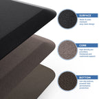 Kitchen Mat Cushioned Anti Fatigue Rug Standing and Comfort Floor Mats Chocolate 39"L x 17.3"W x 0.5"Th