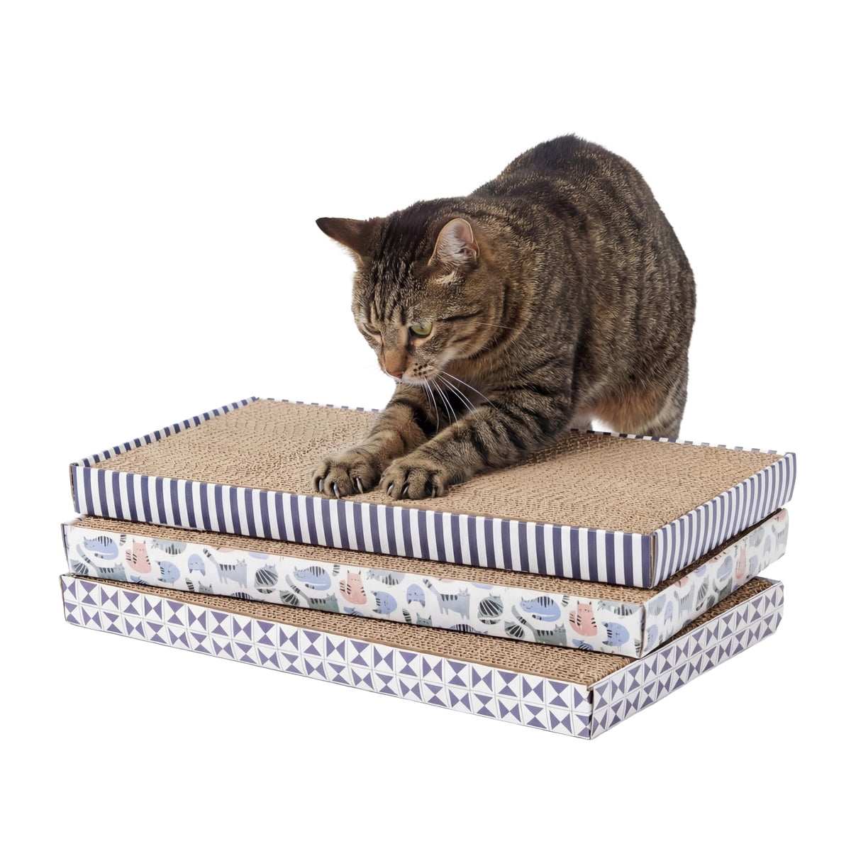 Kitty City Cat Scratcher– 2-Pack Durable Corrugated Cardboard Scratch Pads...