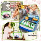 4 Pieces Clear Cosmetic Bags Bulk TSA Approved Toiletry Bag for Travel PVC Waterproof Clear Makeup Pouch with Zipper for Men and Women Carry-on Travel Essentials 4pcs SML Black