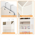 Over The Door Organizer - Over Door Storage Organizer with 5 Large Pockets & 10 Mesh Side Compartments - Heavy-Duty Hanging Storage for Bathroom, Bedroom & Closet - Baby Room Organize - Grey