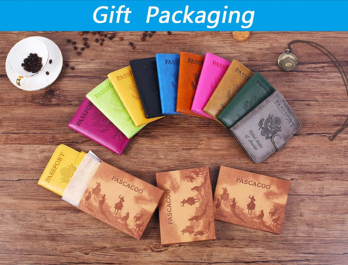 Passport Holder Cover Wallet RFID Blocking, Travel Essentials Pink Passport Covers