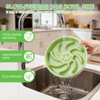 Ceramic Slow Feeder Dog Bowl, 3 Cup Dog Food or 25oz Water, Slow Eating Bowl for Middle Breed, Maze Puzzle Feeder for Fast Eaters, Anti-Choking Stop Bloat, Non-Slip BPA Free (White) White