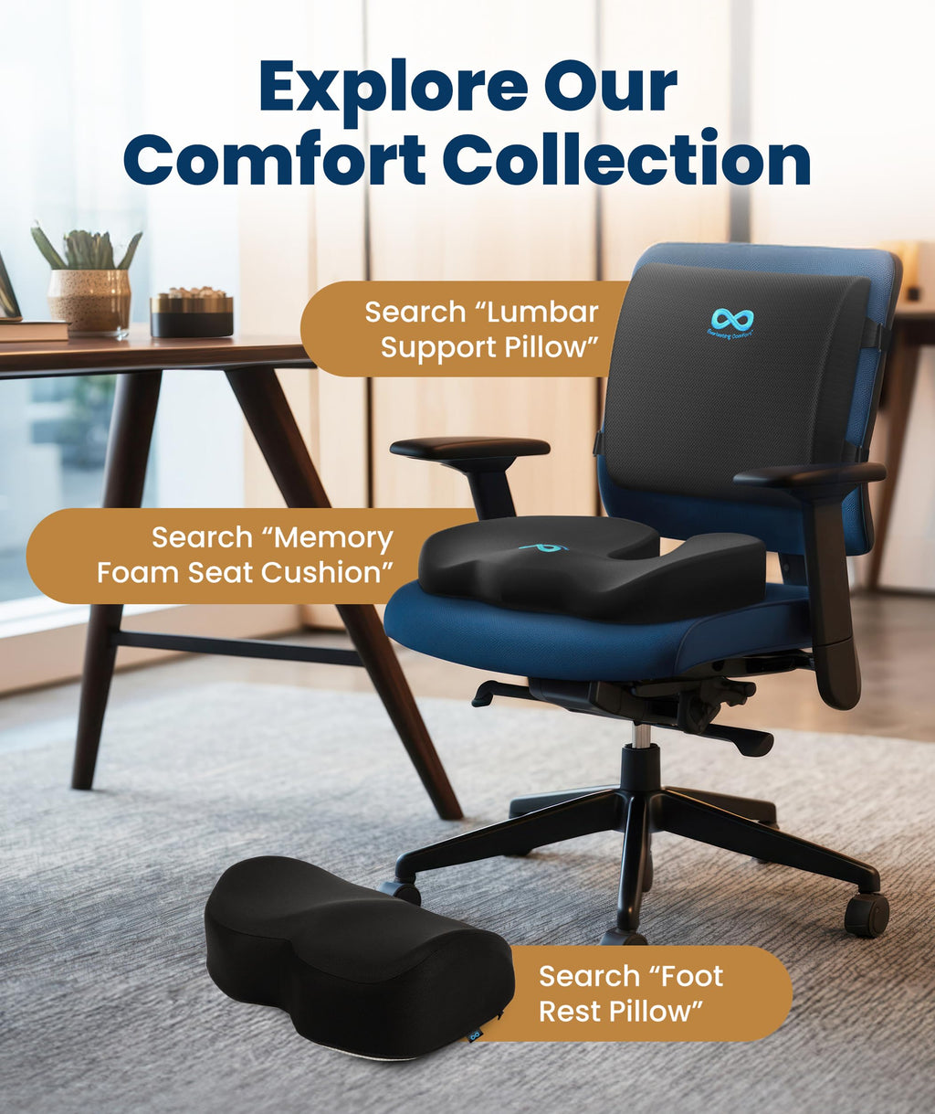 Everlasting Comfort The Original Lumbar Support Pillow for Office Chair -...