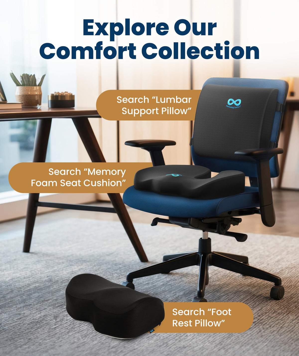 Everlasting Comfort The Original Lumbar Support Pillow for Office Chair -...
