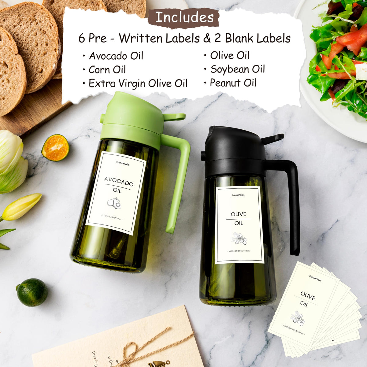 TrendPlain - Original 16oz/470ml Olive Oil Dispenser Bottle for Kitchen...