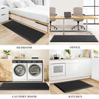 Kitchen Mat 2 PCS Cushioned Anti-Fatigue Floor Mat Standing Mat for Kitchen Stylish Grey 17.3"x29"+17.3"x47"