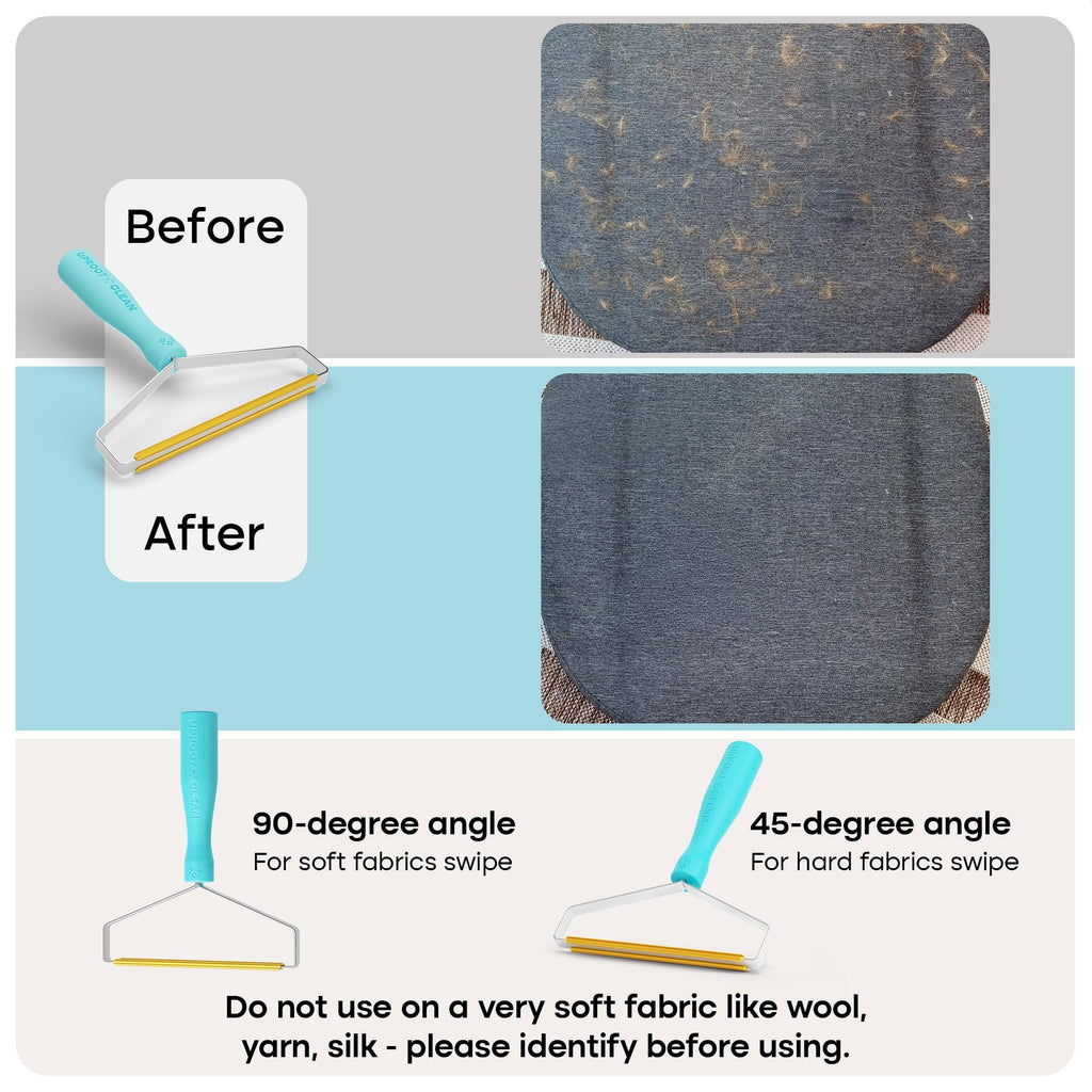 Uproot Clean Pro Pet Hair Removal Tool - Multi-Fabric Edge, Carpet Rake